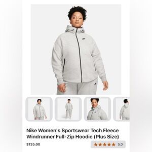 Nike Women's Light Gray Fleece Hoodie and Joggers